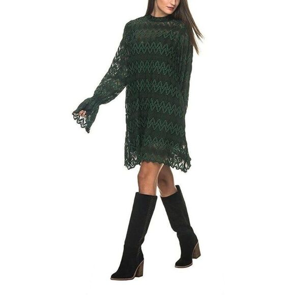 Size XS Free People Forest Green Simone Dress - Picture 1 of 1